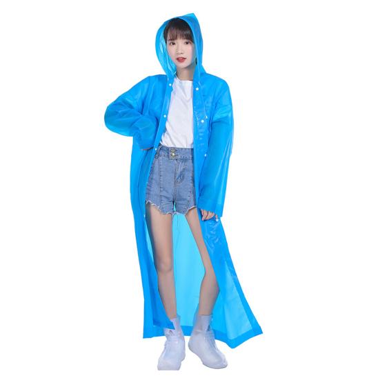 Verdicken Sie langärmligen einreihigen Erwachsenen-Poncho mit Kordelzug, durchscheinenden Regenmantel für Erwachsene und Kinder mit Kapuze, Outdoor-Zubehör