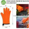 Vanntette silikonhansker Varmebestandige Sklisikre Mikrobølgeovnsvotter Kjøkken BBQ Baking Matlaging Canvas-søm Ovnshansker