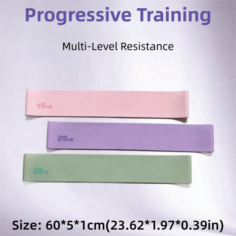 3Pcs/set New Elastic Yoga Resistance Exercise Bands 15/25/35 LB Silicone Dance Stretch Band Loop Bands Workout Equipment