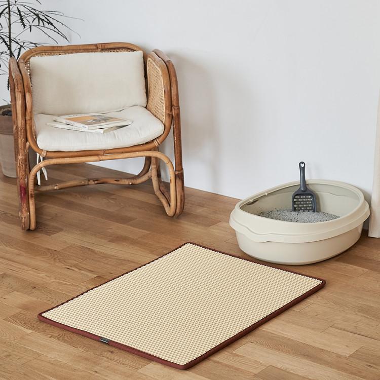 Clean Up Mat (Extra Large/Beige) Cat Toilet, Desertification Prevention Sand Mat, Footrest