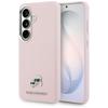 Karl Lagerfeld Saffiano KC Metal Logo MagSafe Case for Samsung Galaxy S26+ Pink