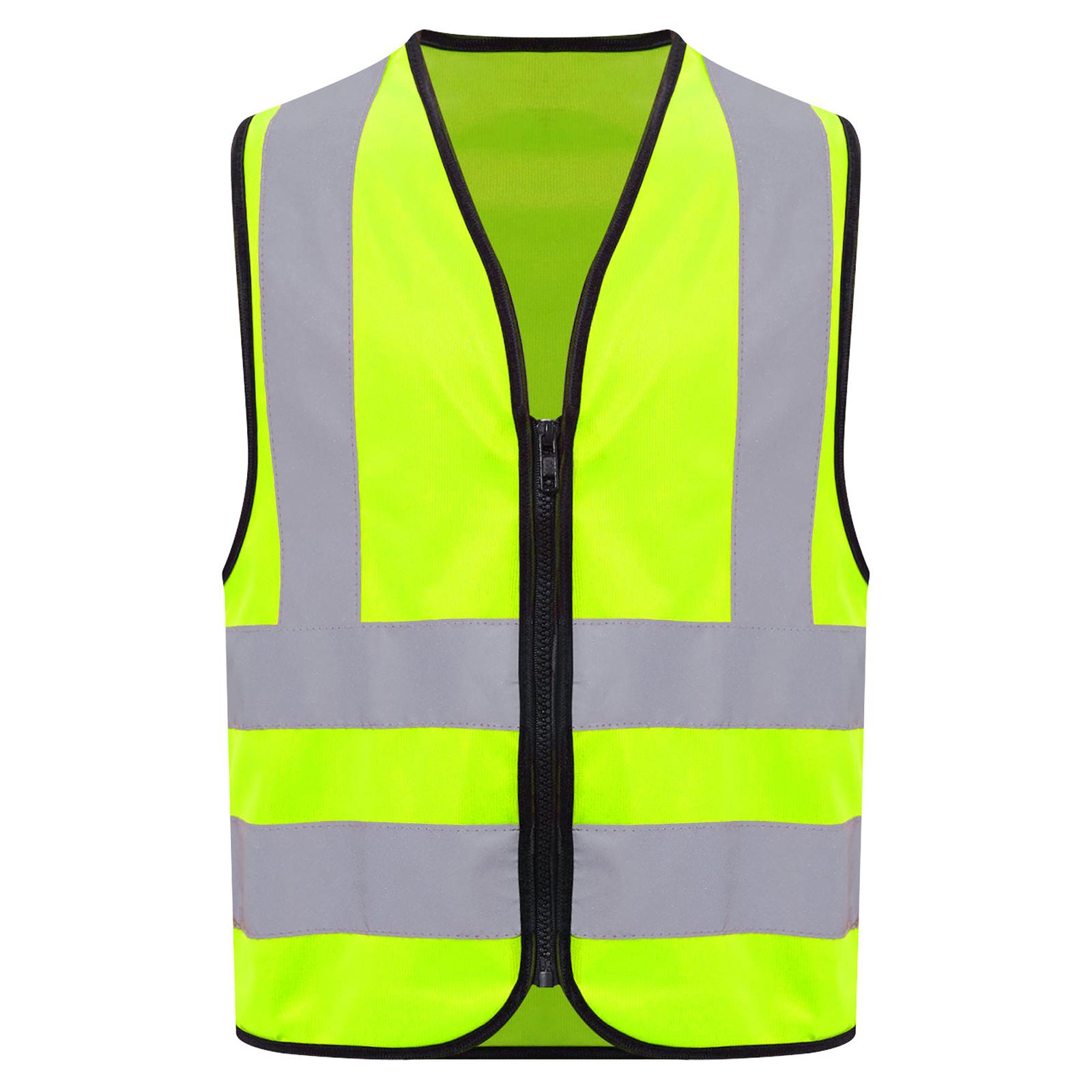 

Unisex Kids Safety Vest Sleeveless Zipper Design High Visibility Reflective Waistcoat Volunteer Activities 3-4 Years