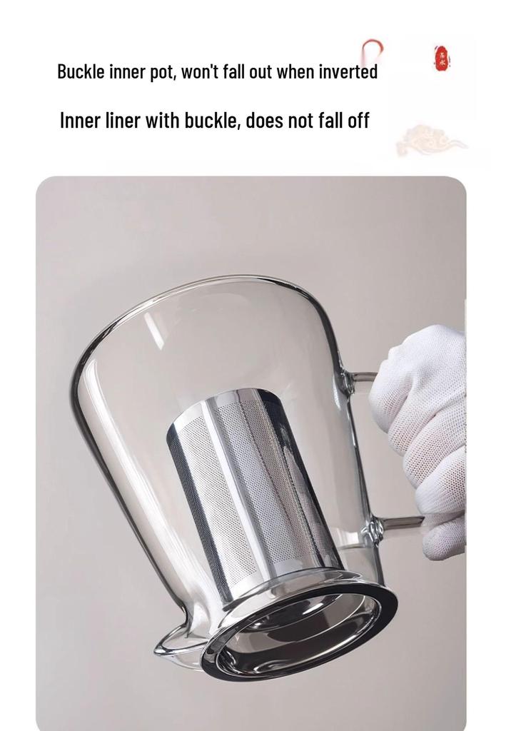 High Borosilicate Glass Tea Infuser Teapot with Filter and Gong Dao Bei Kettle