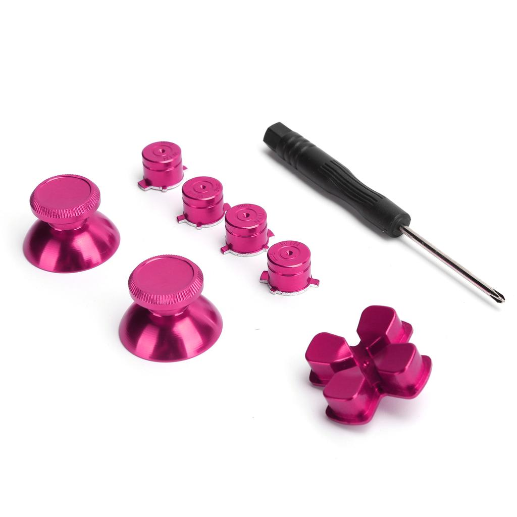 Metal Button Thumbstick Simulates Grip for PS4 Gamepad Controller Joystick ReplacementRose Red