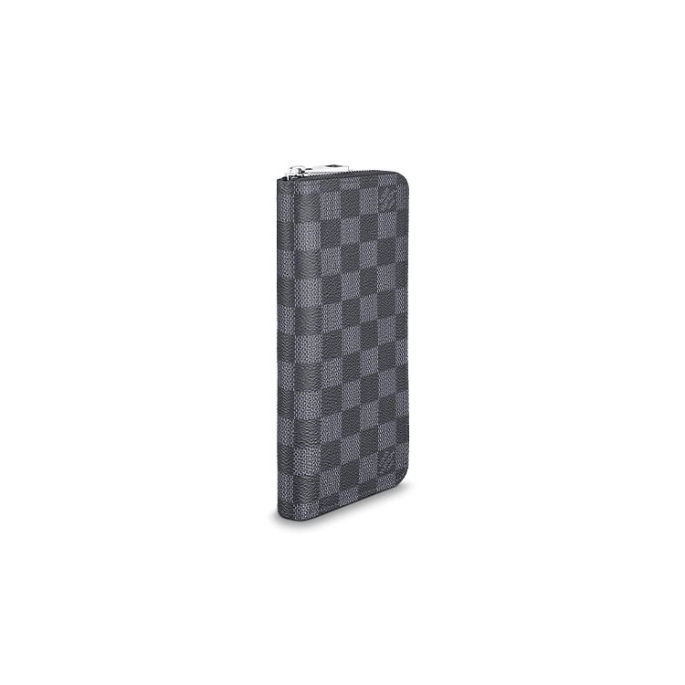Louis Vuitton Zippy Checkered Coated Canvas Wallet Men wallet Graphite N63095