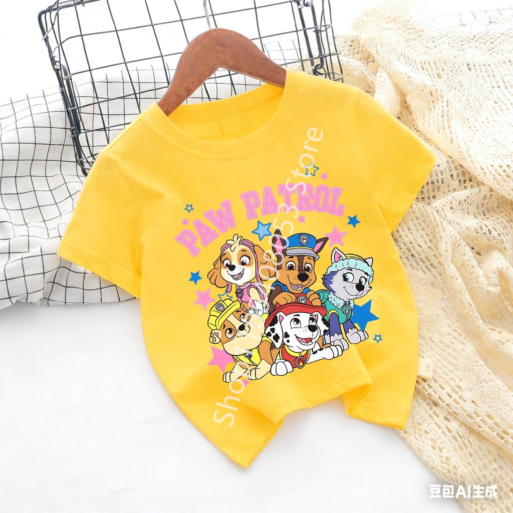 Cool TShirt Skye Chase Summer Oneck Tops Boy Girl Number Tees Animal Baby Birthday Clothes Cartoon Casuals Tops