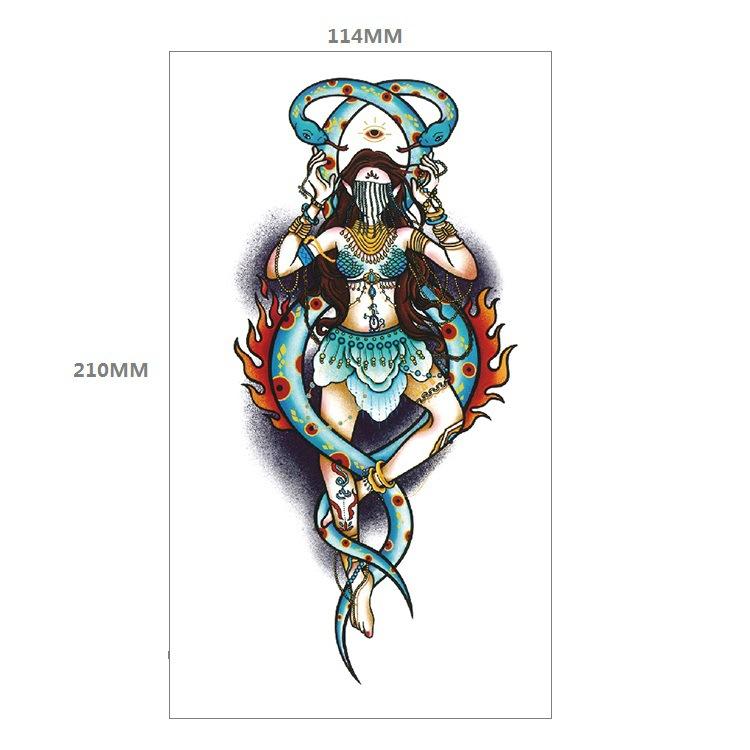 Red Rose Flower Arm Half Arm Tattoo Sticker Owl Hourglass Geometry Water Transfer Set Sticker