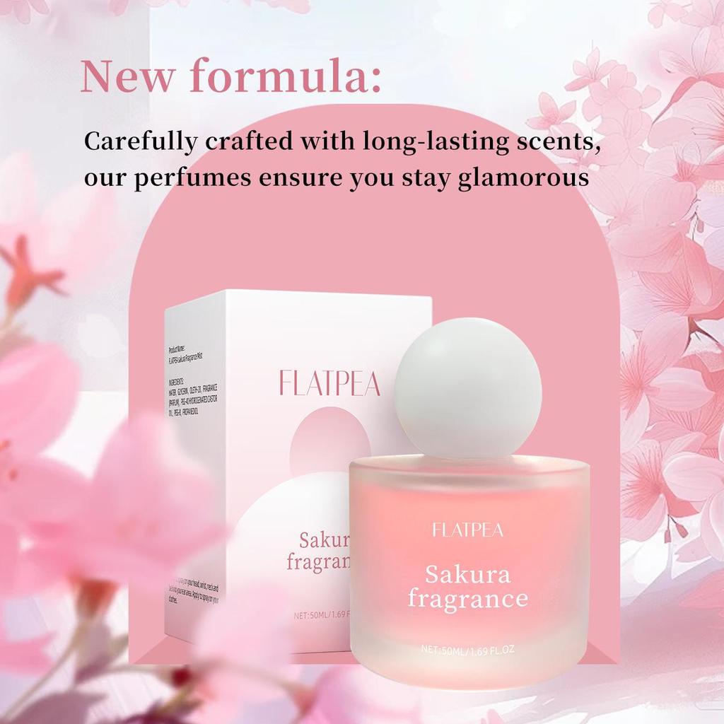 Cherry Blossom Women's Perfume Spray - Natural, Fresh, Long-lasting Scent, Alcohol-Free, 50ml