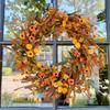 Artificial Wreath Thanksgiving Wreath for Front Door Window Hallway Farmhouses Thanksgiving Centerpieces Decoration