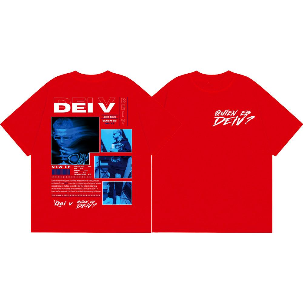 Rapper Dei V Album Merch Tshirt Unisex Unisex Fashion Hip Hop Vintage Short Sleeve T Shirt High Quality Cotton Oversized Tshirts