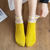 2 Pairs Women Cotton Breathable Mesh Sweat Absorbent Letter Summer Ankle Socks