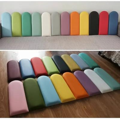 20x50cm Yatak Başlığı Yatak Odası Dekoru Başlık Ahşap Duvar Panelleri Ev Dekorasyonu Tatami Çarpışma Önleyici Yumuşak Arka Duvar Matı