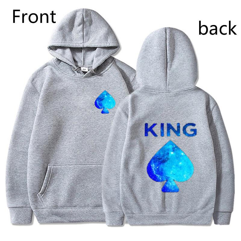 King and Queen Mikiny s potiskem pro milovníky Móda Ženy Muži Ležérní Grafika Kreativní pár Mikiny Podzim Zimní Pulovry