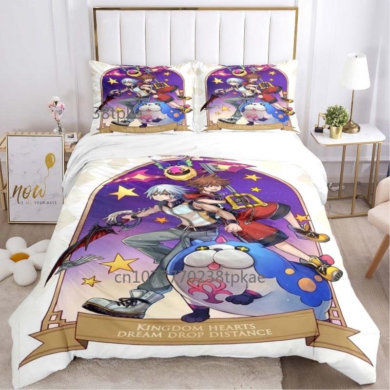 Fashion 3d Print Anime Game Kingdom Heart Bedding Set Single Twin Full Queen King Size Bed Set Adult Kid Bedroom Duvetcover Sets