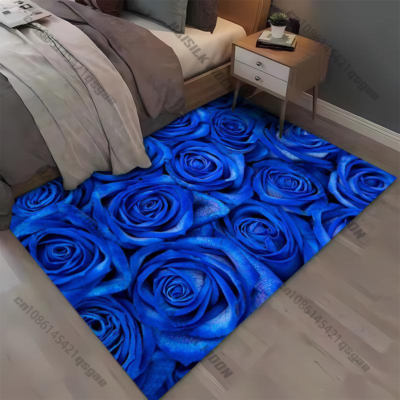 Blue Love Rose Carpets Living Room Tea Table Mats Bedroom Rug Washable Floor Mats Household Mat Dinosaur Carpet Rug