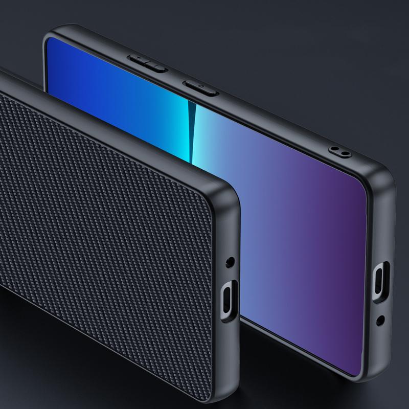 

For Sony Xperia 10 VI Case Carbon Fiber Texture Ultra Slim Phone Cover Black