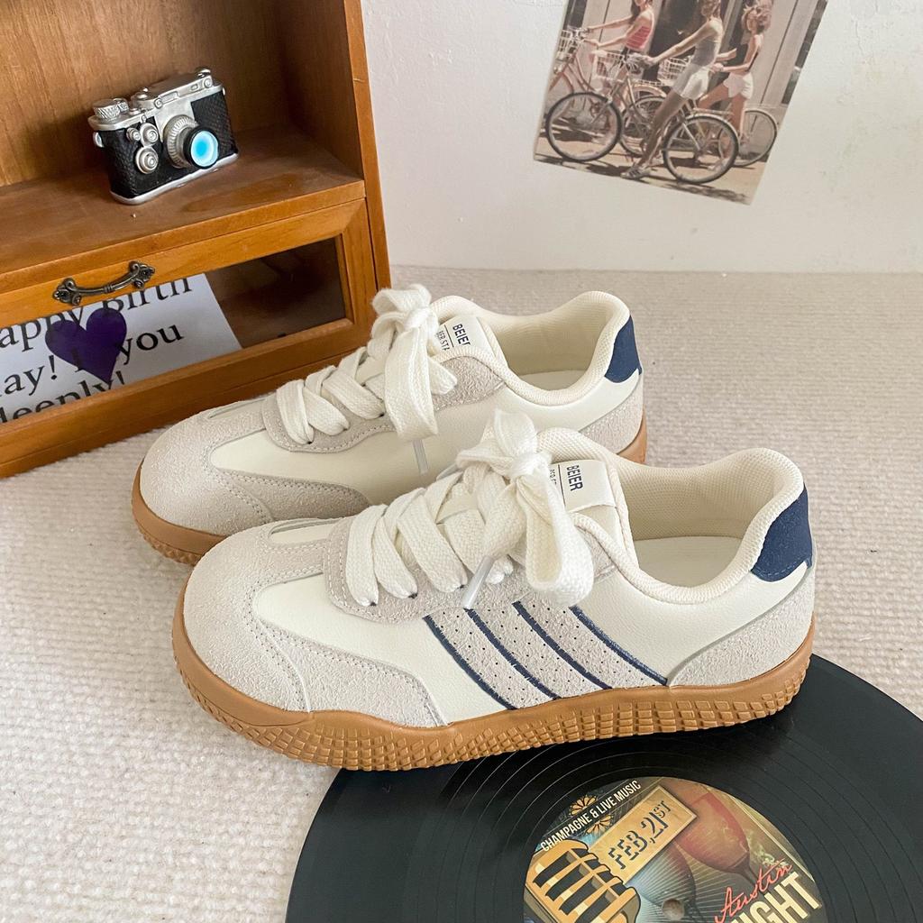 Height-increasing Platform German Training Shoes Women's 2025 New Spring and Autumn Breathable Versatile Sports Shoes Lightweight Casual Little