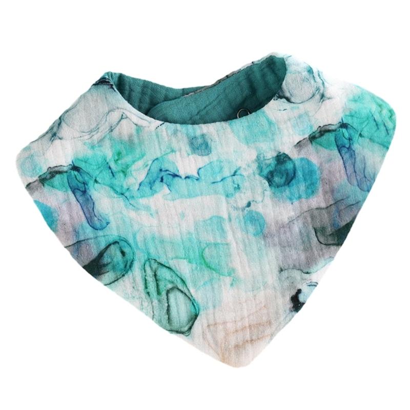 Triangle Cotton Bib for Boys Girls Multiple Use Saliva Towel Burping Cloth Exquisite Stitching Bandana Scarf for Nursing