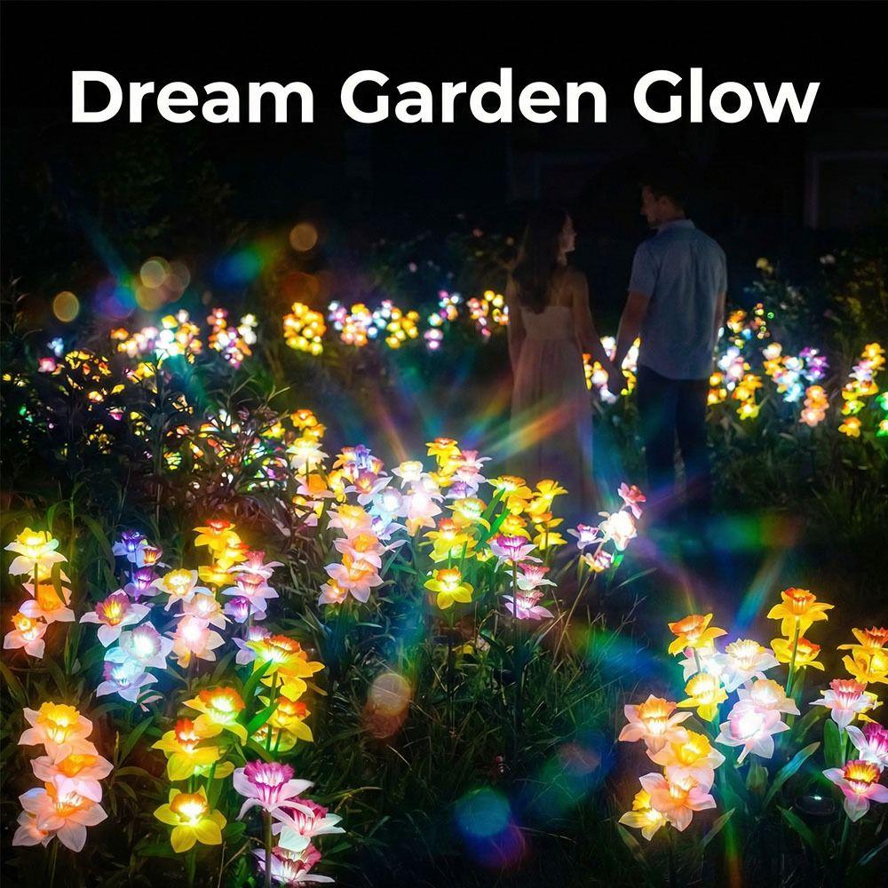 Waterproof Design Solar Garden Lights Solar Powered Stake Lights Solar Powered Lights Narcissus Artificial Plants