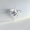 925 Sterling Silver Rings For Women Geometric Fine Jewelry Finger Adjustable Simple Flash Shape Ring For Party Birthday Gift