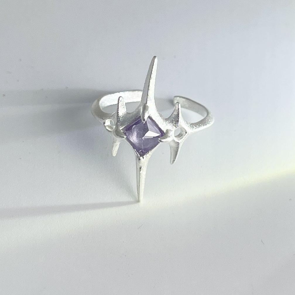 925 Sterling Silver Rings For Women Geometric Fine Jewelry Finger Adjustable Simple Flash Shape Ring For Party Birthday Gift