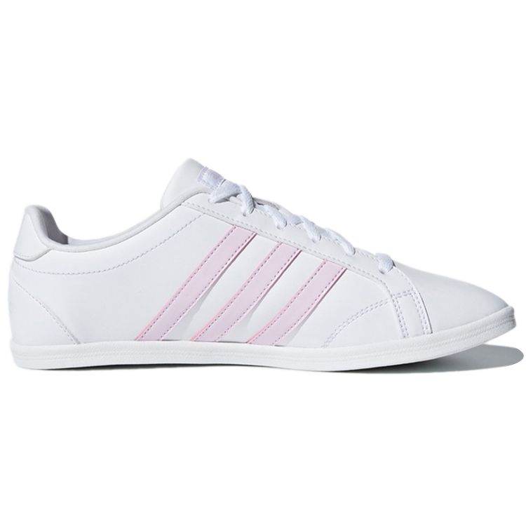 Adidas Neo Coneo Qt Synthetic Leather Durable Low-Top Skate Shoes Women Sneakers White Pink DB0132