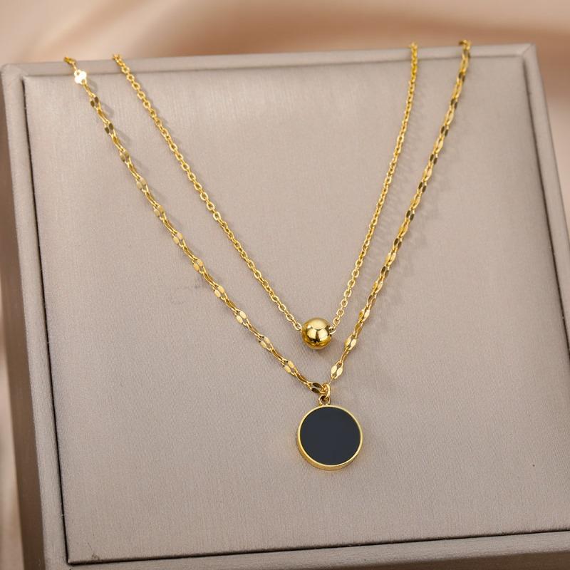 Light luxury love moon multi-layer stacked chain women's collarbone chain fashion temperament neck chain necklace jewelry