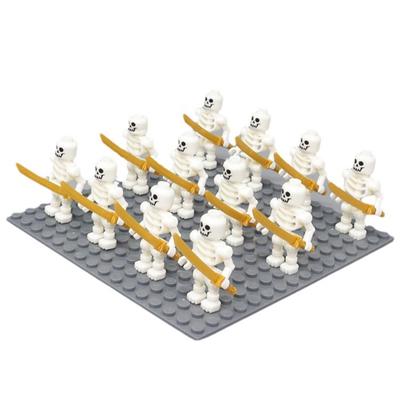 12Pcs/Set Skeleton Soldiers Building Blocks Halloween Figures Mini Building Blocks Ninja Bone People Army Skeleton Corps