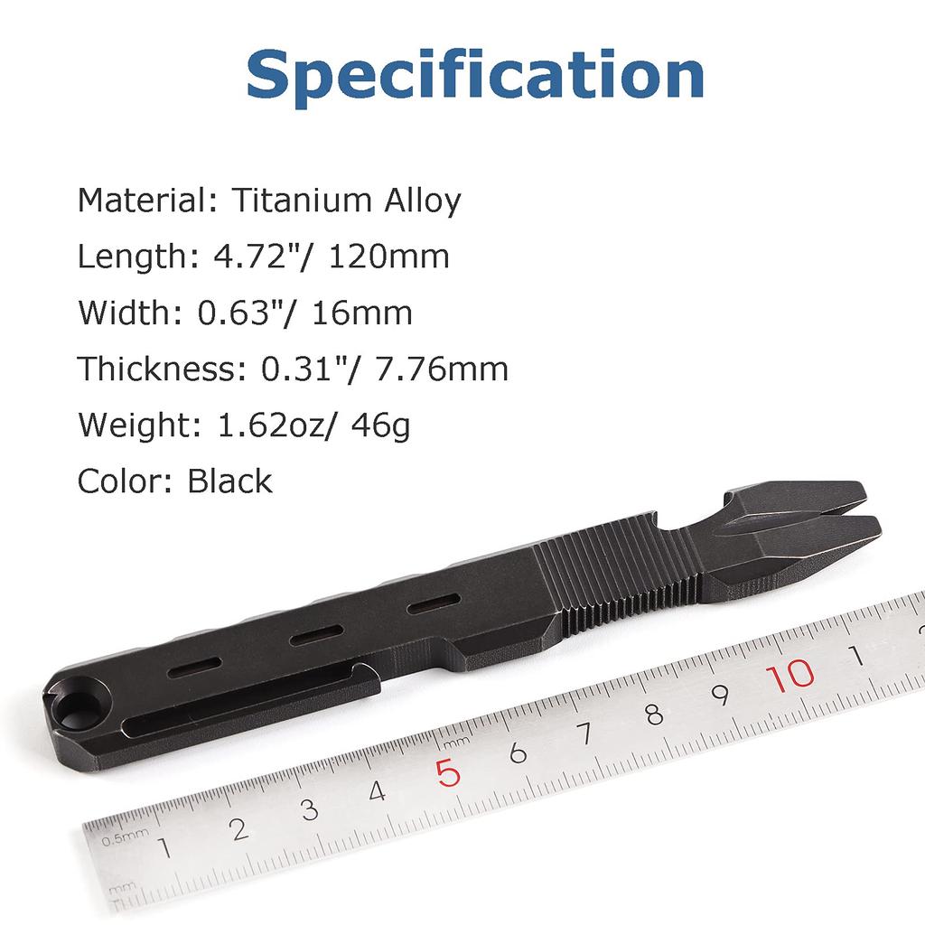 Hamans Titanium Pry Bar with Claw Puller, Bottle Opener Function,