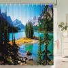 3D Waterproof Fabric Polyester Shower Curtains Patio Forest Nature Landscape Bathroom Curtains With Hooks Bathtub Decor Screen