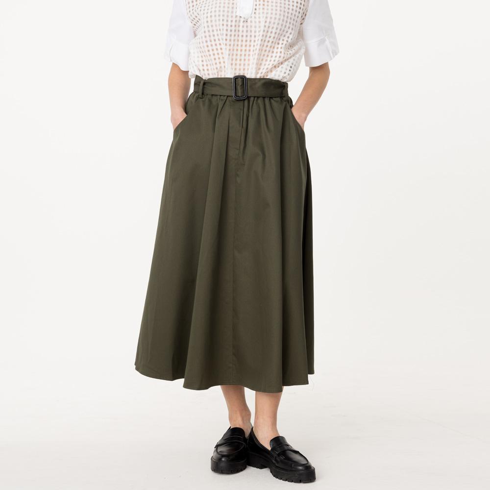 Bunderghost String Flare Long Skirt Khaki