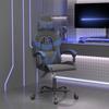 Vidaxl Gaming Chair, Swivel, Black-Blue, Faux Leather