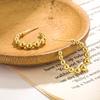 CARLIDANA New Trendy Earring Waterproof Tarnish Free 18K Gold Plated Dainty Bead Oval U Stainless Steel Hoop Earrings for Women