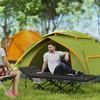 Foldable Camping Bed, Camp Bed with Mattress, Ergonomic, Metal Frame, Black