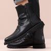Men’s Motorcycle Boots Western Boots Black Jockey Boots Casual Street Style Cool Ankle Boots Plus Size