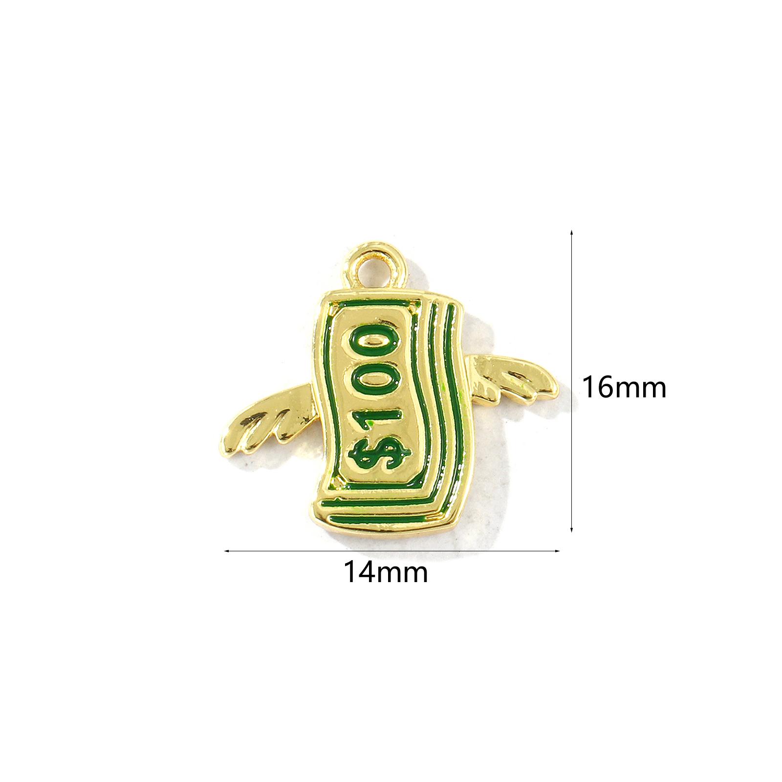 

2 PCs Cubic Zirconia Charms Moneybag US Dollar Brass Pendants For DIY Necklace Bracelet Jewelry Making Craft Findings
