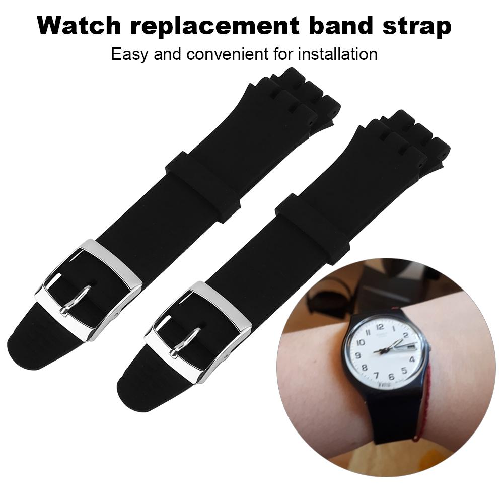 2pcs Soft Silicone 17mm19mm Watchband Watch Strap Replacement Accessory