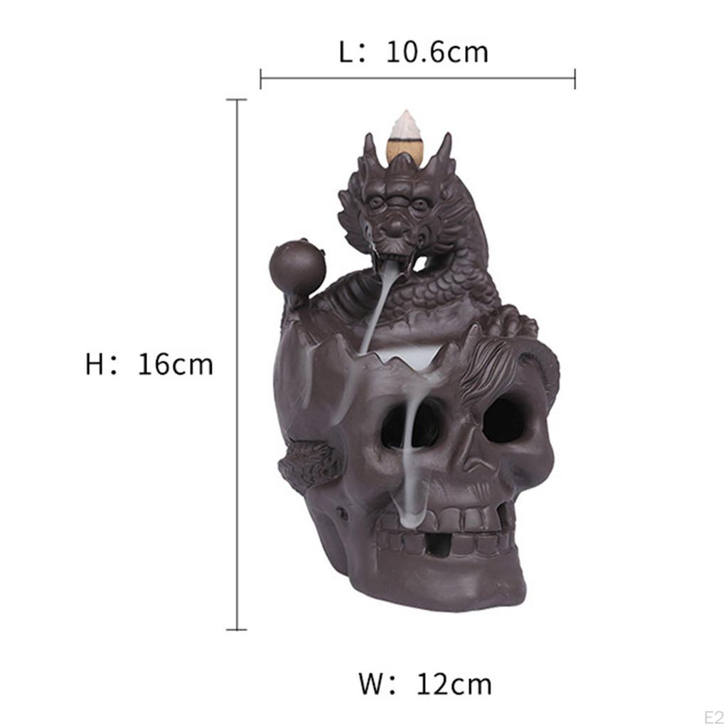 Brandende Gotische Rookfontein Rookkanaal Houder Kegel Schedel Waterval voor Kantoor Zen Meditatie Decor