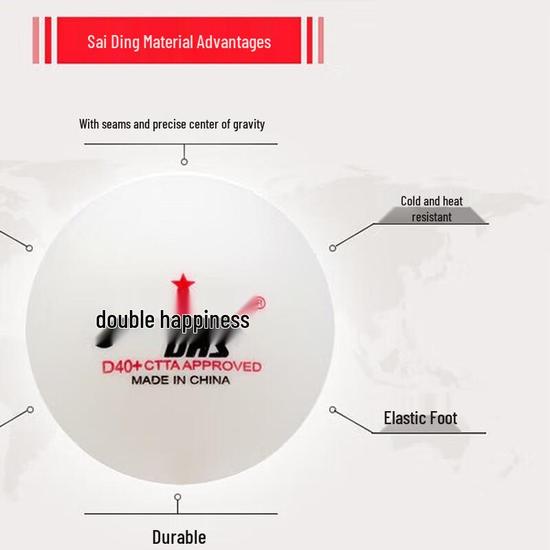 DHS 1-hvězdičkové bílé stolnotenisové míčky 40+ (10-balení)