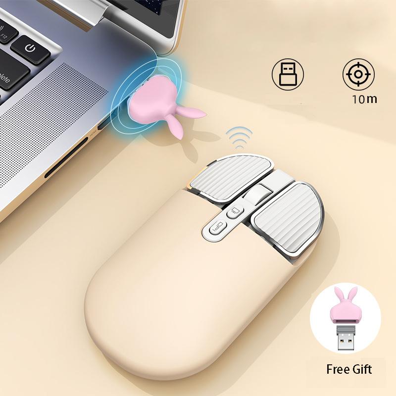 Mini pelė 2.4G belaidė Bluetooth suderinama miela tyli pelė Macbookui Įkraunama pelė PC nešiojamam kompiuteriui biurui žaidimų pelėms