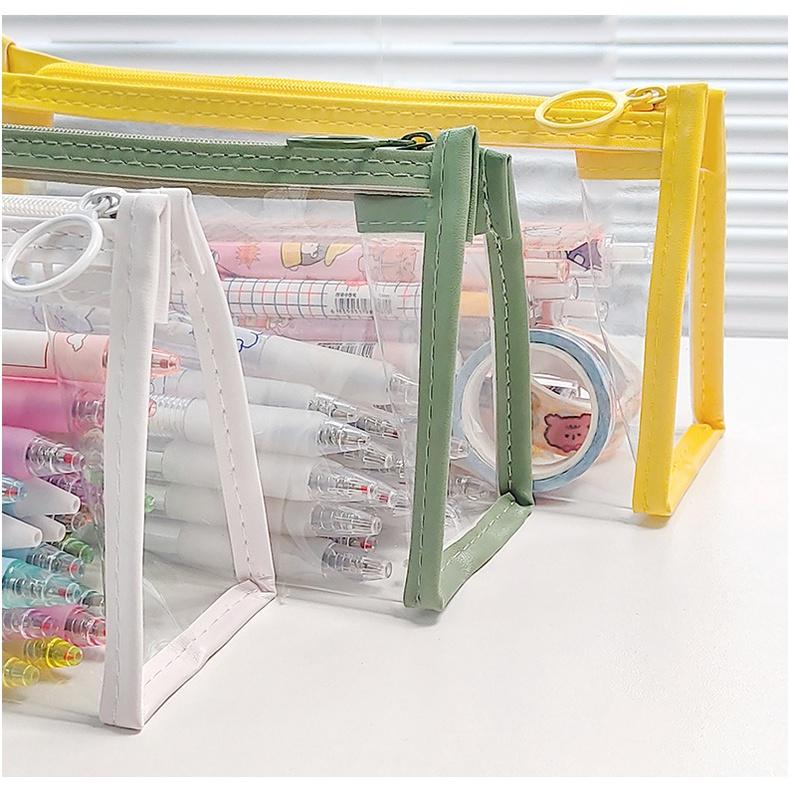 Clear PVC Pen Bag Pencil Case Ins DIY Pattern, Pencil Pouch, Portable Pencil Bag, Pen Case for School & Office