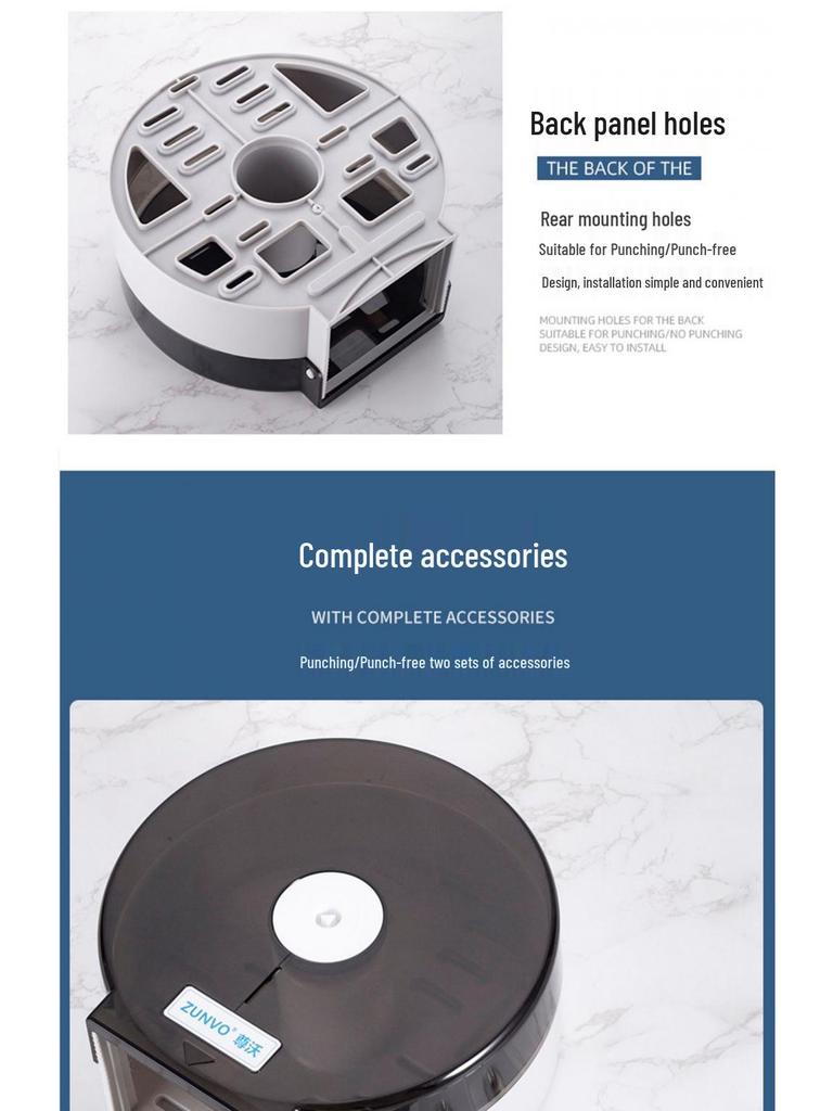 Wall-Mounted Waterproof Jumbo Toilet Paper Holder for Hotel Bathrooms