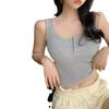 Sexy pure desire button design slim and thin sling vest basic fashion versatile niche ins top women