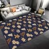 Christmas-Themed Carpet with Gingerbread, Snowflakes, and Tree Pattern Suitable for Use As an Anti-slip for Living Room Bedroom Sofas