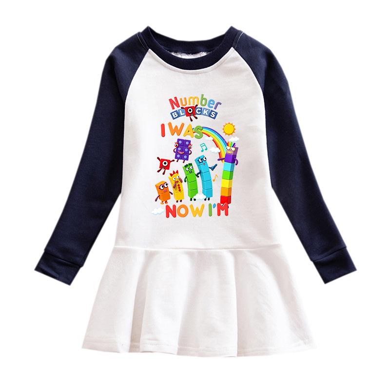 Korean Style Baby Girl Cartoon Ruffled Long Sleeve Mesh Dress - Spring/Autumn Elegant Princess Skirt