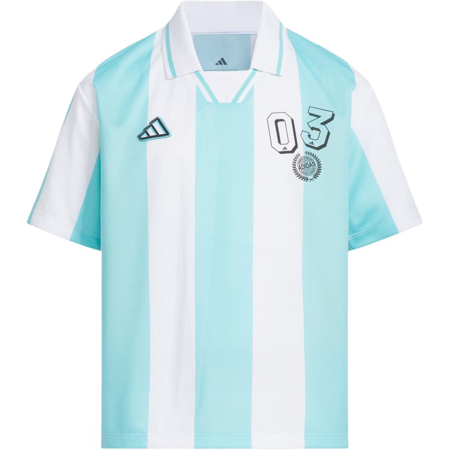 

New Adidas Climacool T Shirt SS25 White/Blue Kids JM3432 176