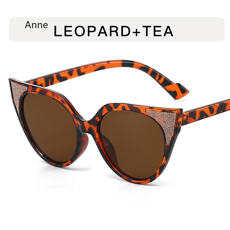 Cat Eye Sunglasses Women  Retro Design Elegant Ladies Half Frame Fashion Italy Sunglasses Female Vintage Eyewear Big