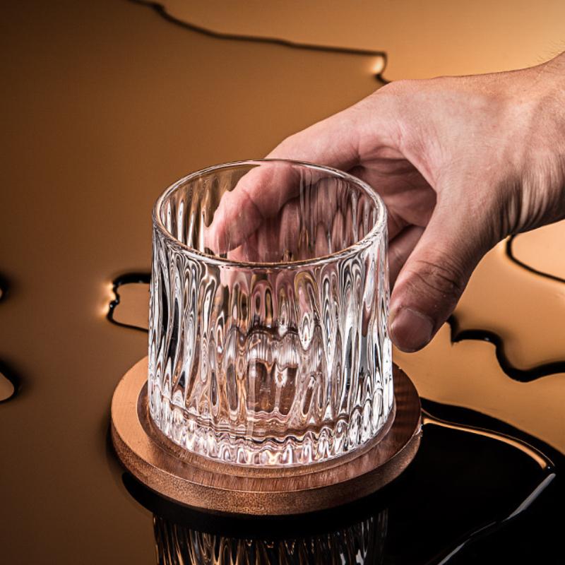 300ml Creative Rotating Whiskey Glass Foreign Wine Glass Unique Design Wine Glass Without Base Ice Hockey Cup Elegant Glassware