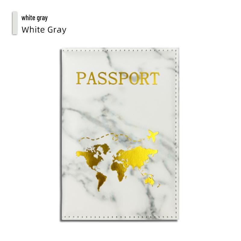 

Кожаный держатель для паспорта с горячим тиснением, с дизайном карты и прозрачной пленкой
