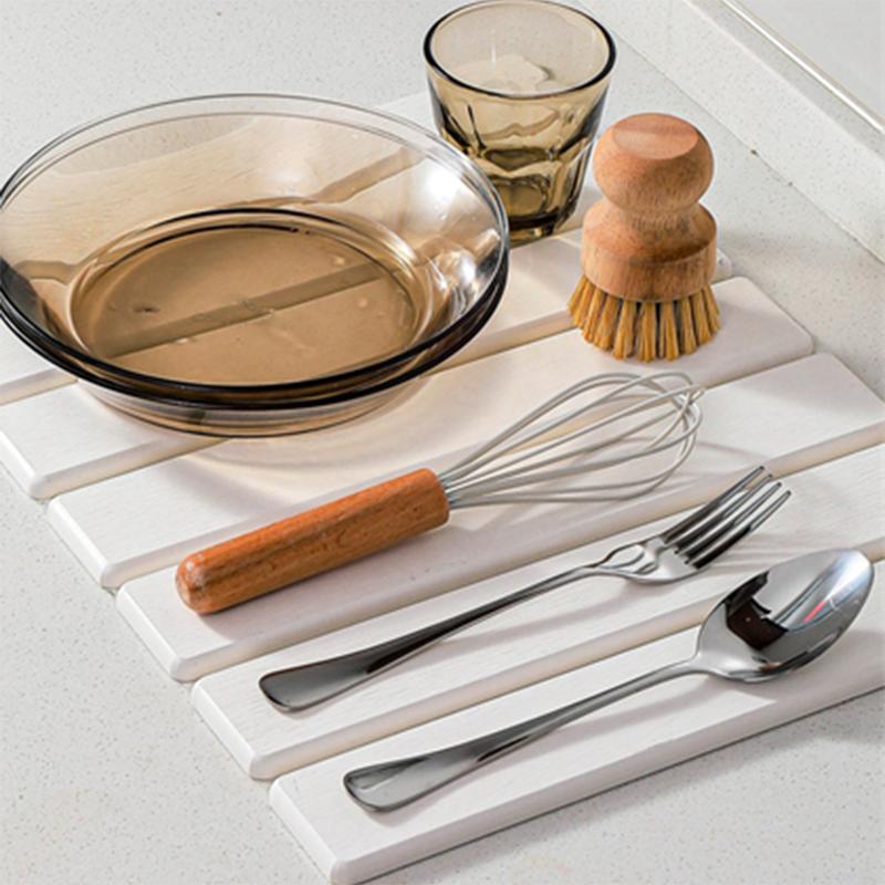 Foldable Kitchen Drying Mat Absorbent Drying Mat Diatom Mud Nonslip Drying Pad Coffee Dish Drainer Mat Stone Kitchen Accessories
